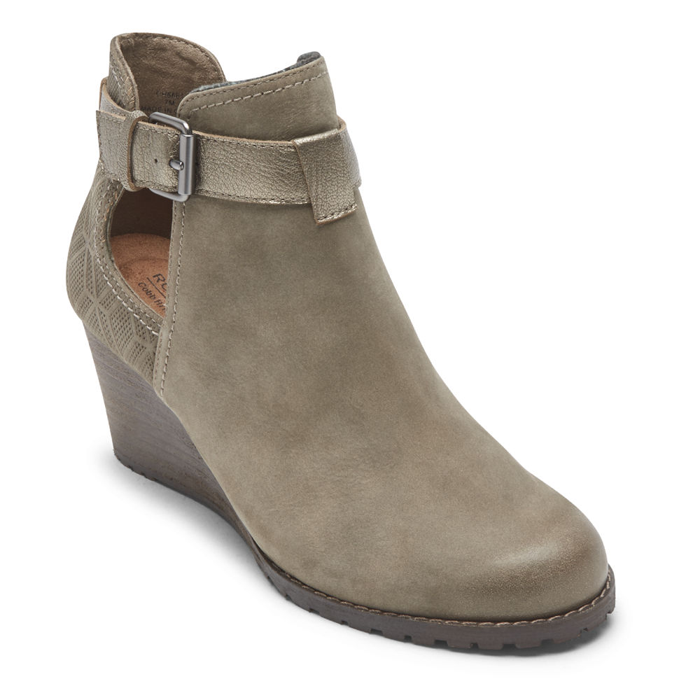 Rockport Womens Booties Grey - Cobb Hill Lucinda Open - UK 351-GNLFYH